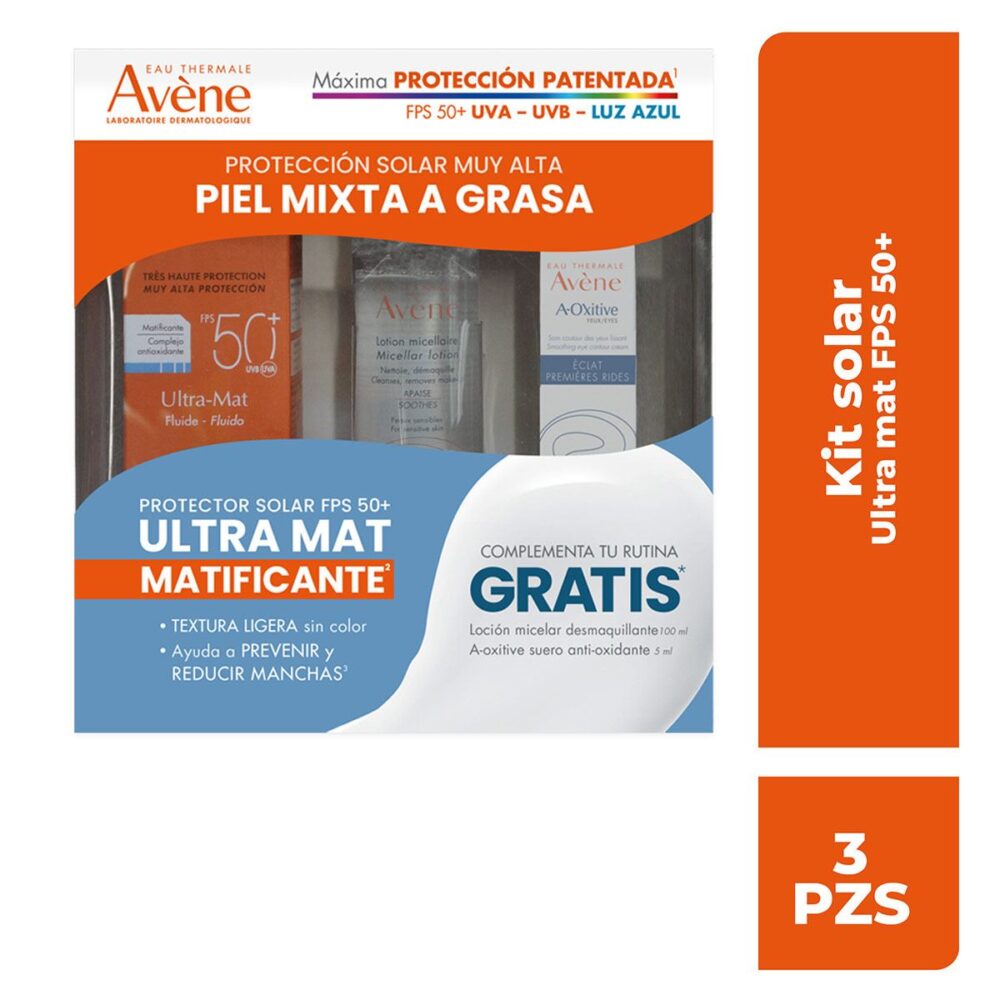 KIT BLOQ. 50+ MAT FLUIDO T/S 50ML+MICELAR 100ML+OXITIVE SUERO 5ML