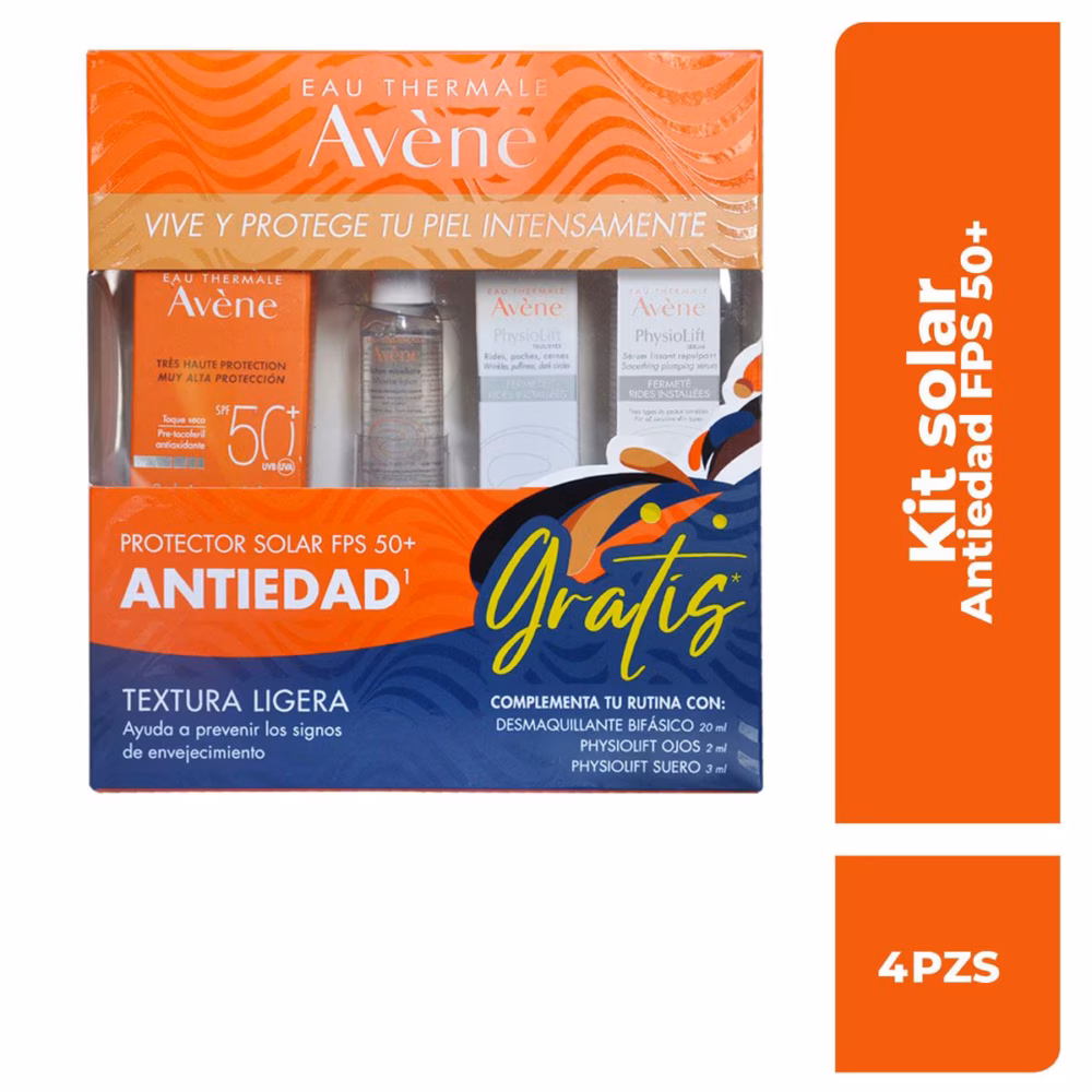 KIT BLOQ. 50+ANTIEDAD 50ML+PHYSIOLIFT SUERO 3ML+OJOS 2ML+BIFASICO 20ML