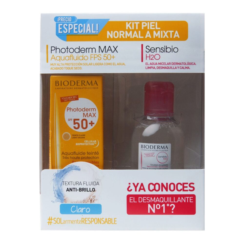 KIT PHOTODERM AQUAFLUIDO CLARO 40ML+SENSIBIO H2O 100ML