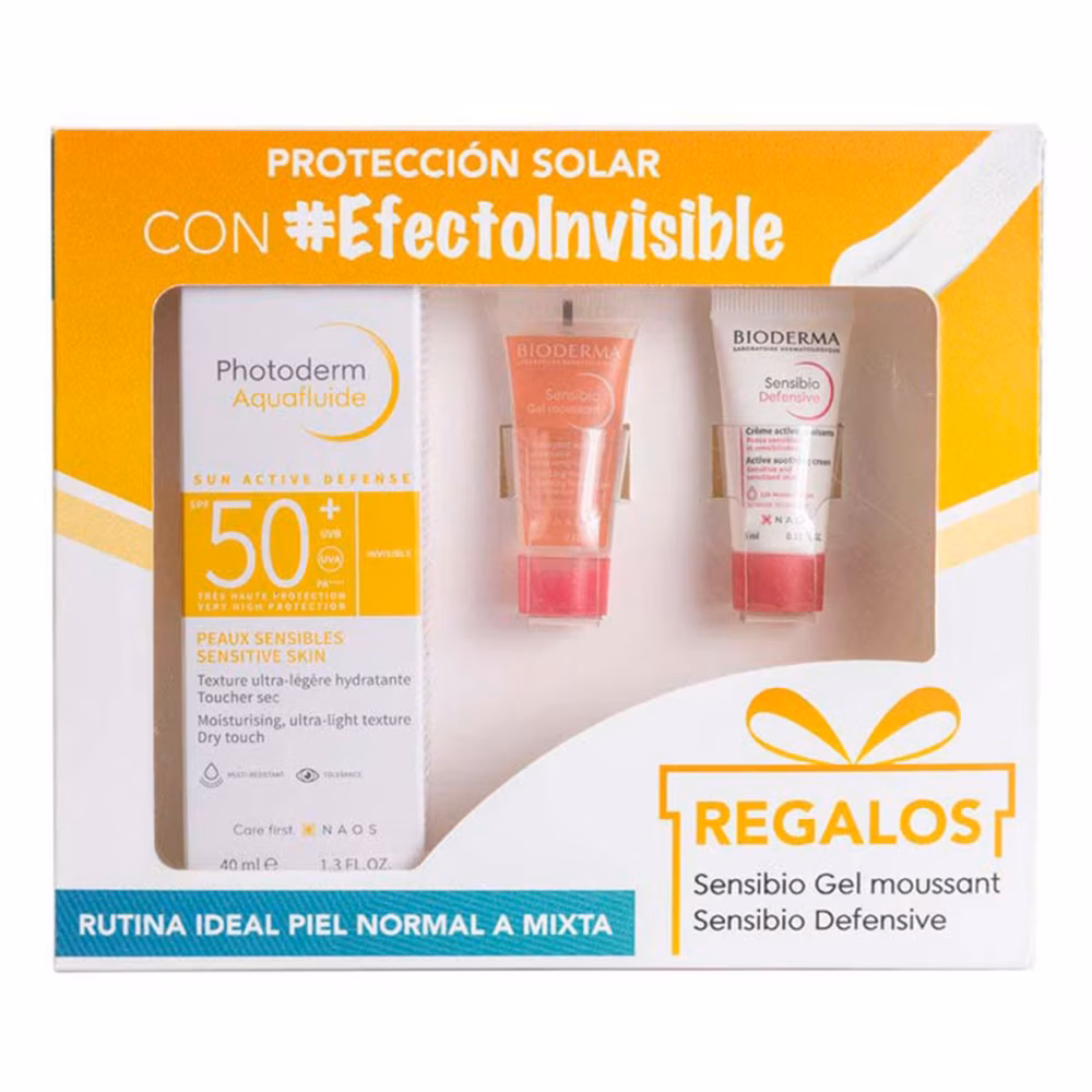 KIT- PHOTODERM AQUAFLUIDO INVISIBLE 40ML+SENSIBIO GEL MOUSSANT 8ML+SENSIBIO DEFENSIVE 5ML