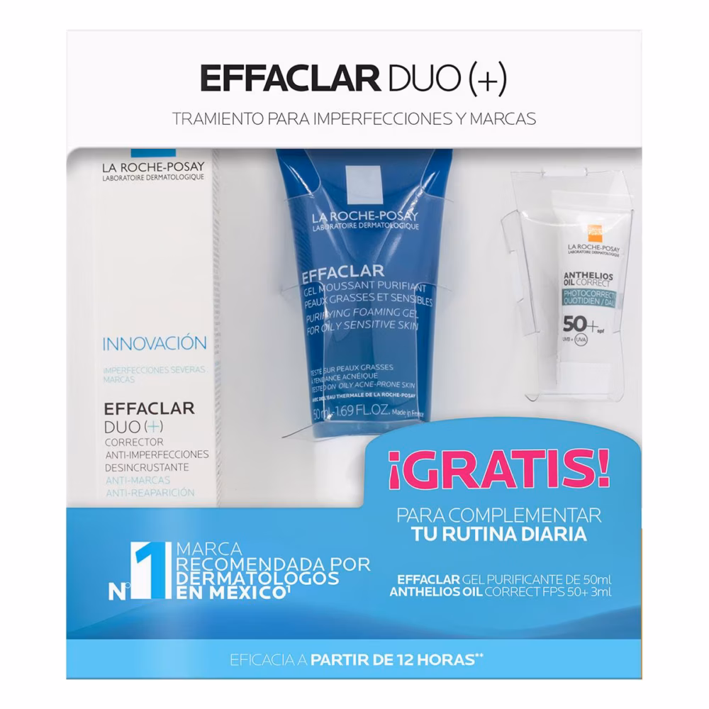 PACK EFFACLAR DUO 40ML + EFFACLAR GEL 50ML + ANTHELIOS OIL CORRECT 3ML