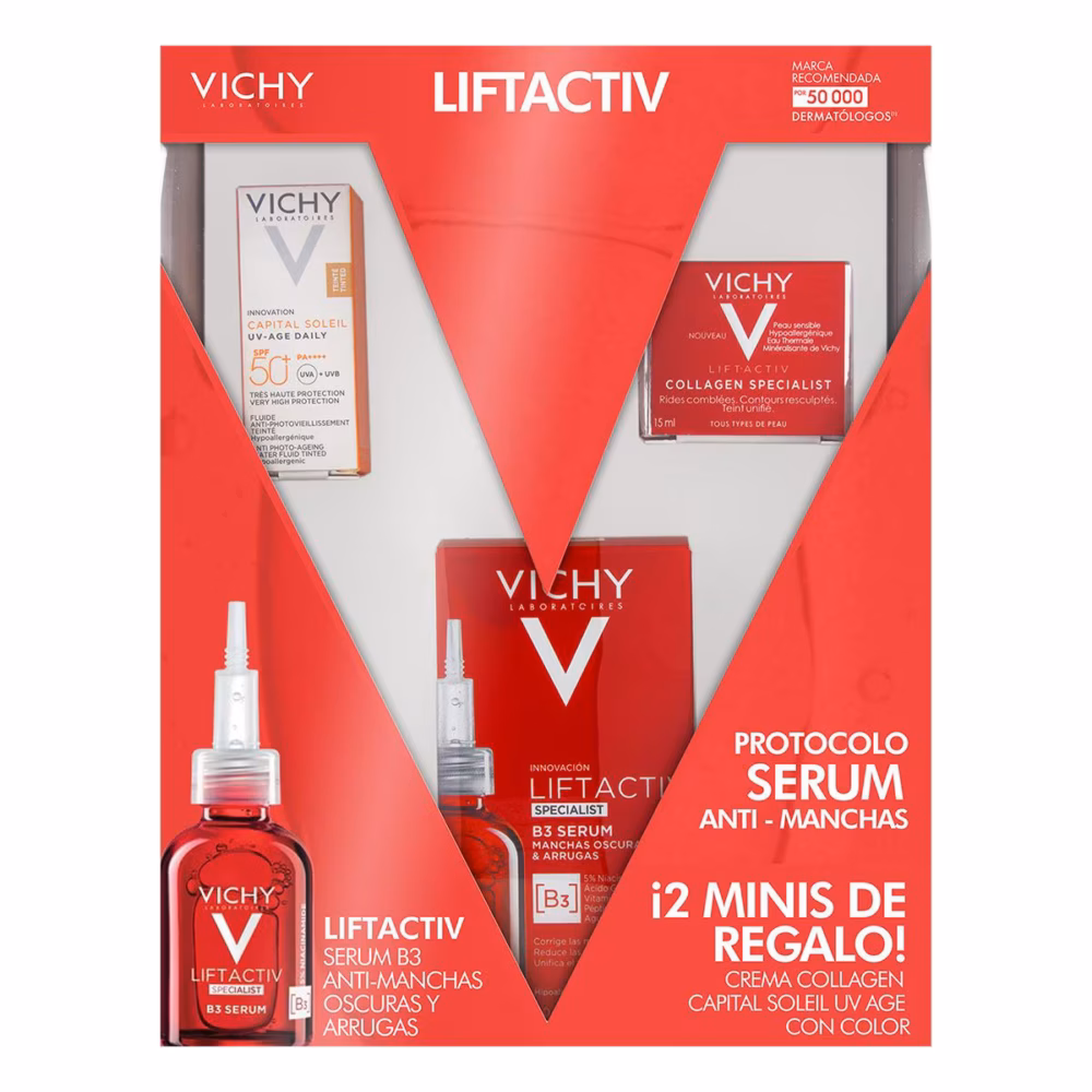 KIT LIFTACTIV SERUM ANTIMANCHAS B3 30ML+COLLAGEN SPECIAL NW 15ML+ECH UV AGE TINT LIGHT IP50+ 3ML