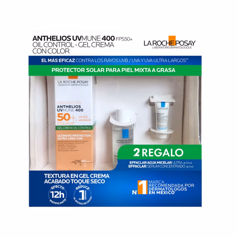 KIT-ANTHELIOS UV MUNE 400 GEL CREMA OIL CONTROL 50ML+EFFACLAR EAU MICELAR ULTRA 50ML+EFFACLAR SERUM ULTRA CONCENTRADO 3ML