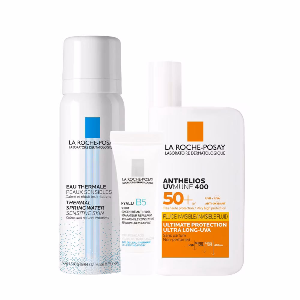 KIT-ANTHELIOS UV MUNE 400 FLUIDO INVISIBLE 50ML+AGUA TERMAL 50ML+HYALU B5 SERUM 3ML