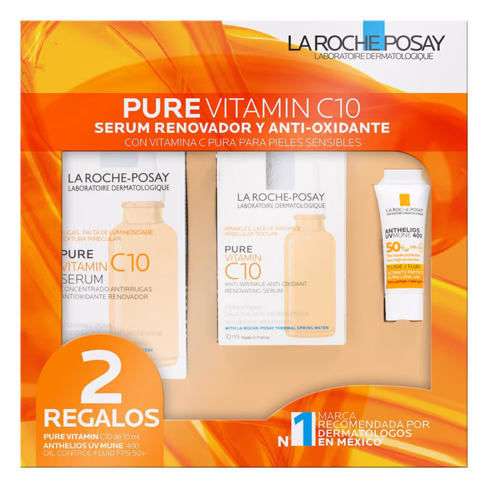 KIT-PURE VITAMIN C10 SERUM 30ML+PURE VITAMIN C10 10ML+ANTHELIOS UV MUNE 400 3ML