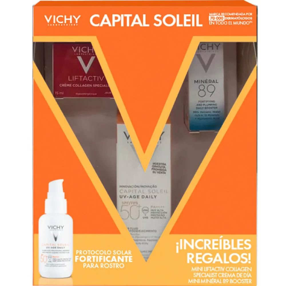 KIT-CAPITAL SOLEIL UV-AGE DAILY 40ML+LIFTACTIV CREME COLLAGEN SPECIALIST 15ML+MINERAL 89 3ML