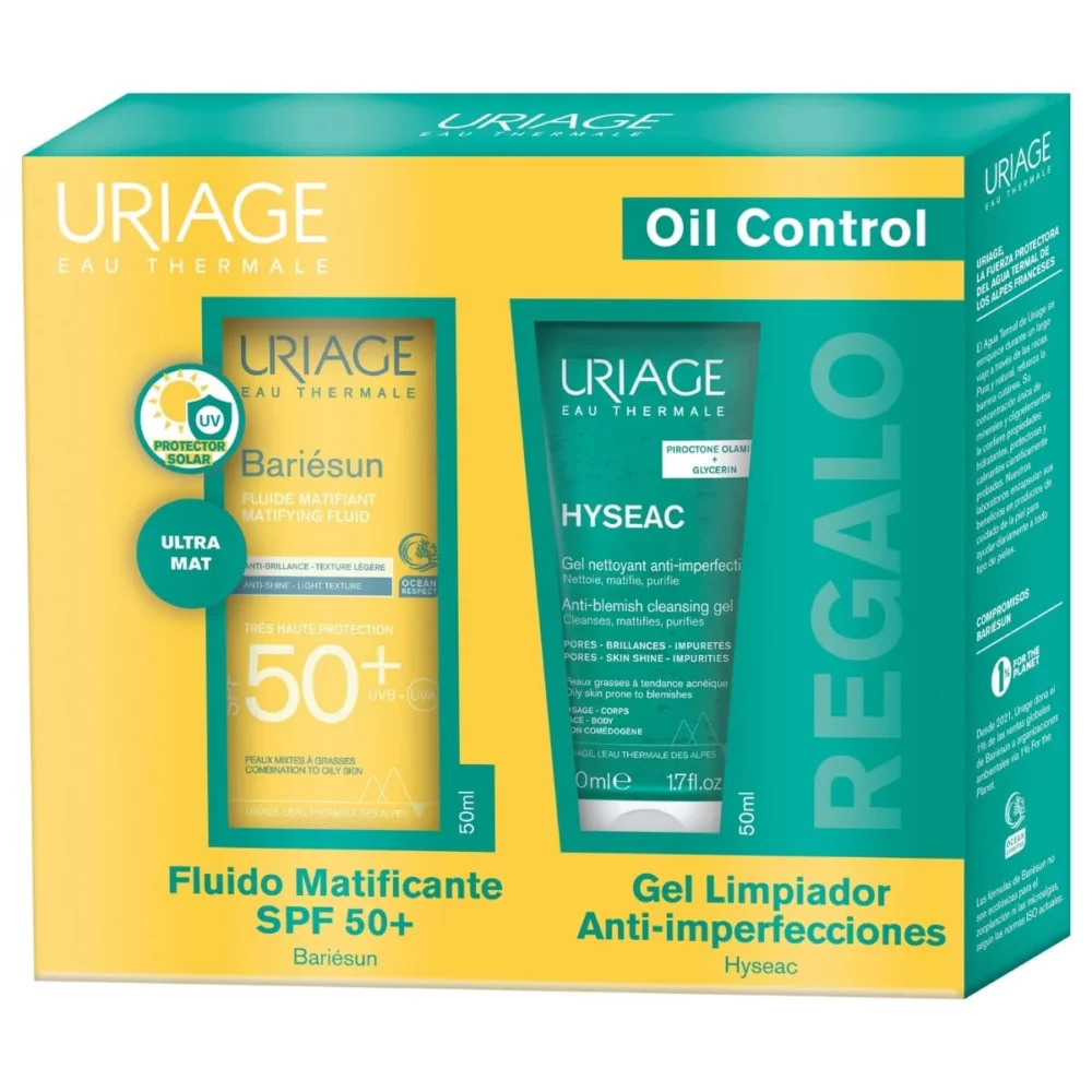 KIT-BARIESUN FLUIDO MAT SPF50+ 50ML+HYSEAC GEL LIMPIADOR 50ML