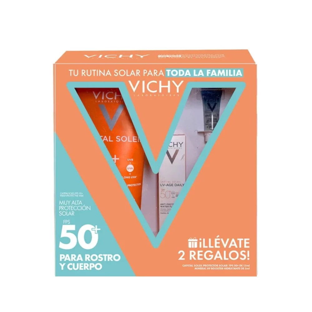 KIT-CAPITAL SOLEIL SPF50+ LAIT 300ML+CAPITAL SOLEIL UV AGE-DAILY 15ML+MINERAL 89 5ML