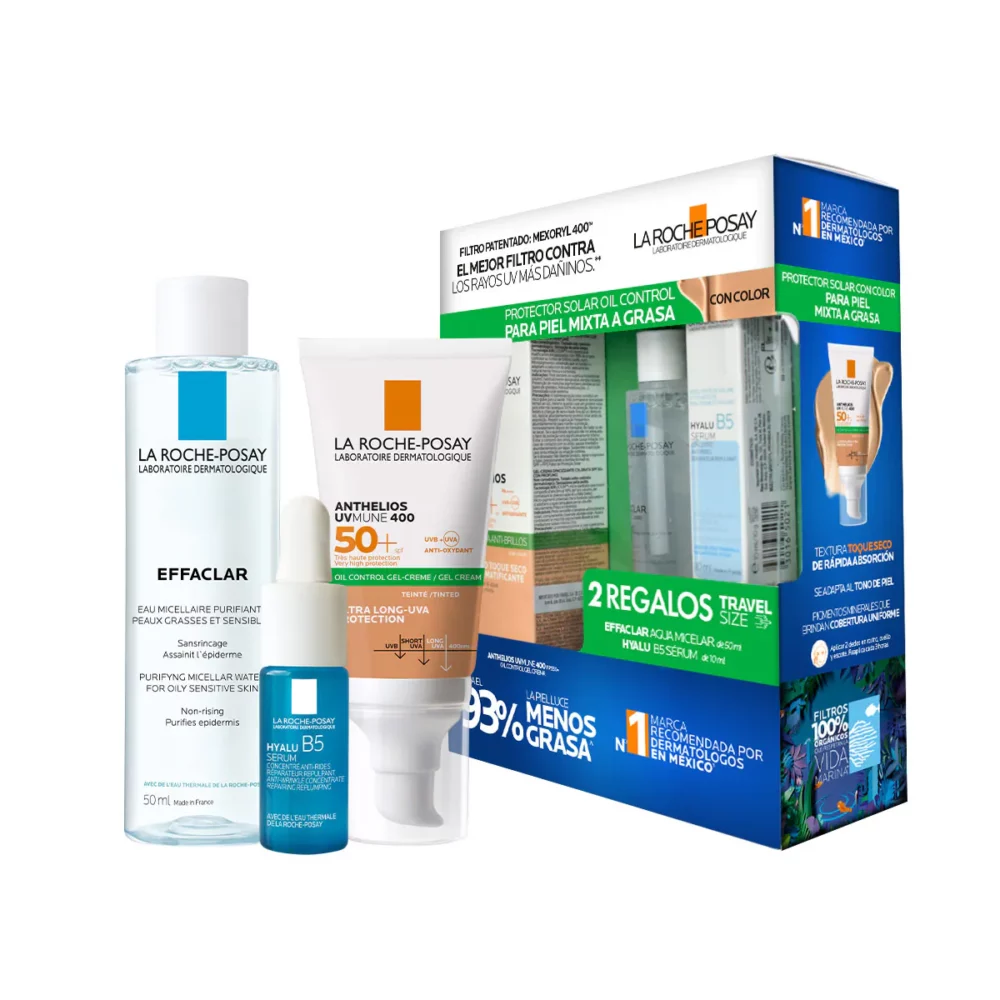 KIT-ANTHELIOS UV MUNE 400 50+ GEL-CREMA OIL CONTROL 50ML+HYALU B5 SERUM 50ML+AGUA MICELAR ULTRA 50ML