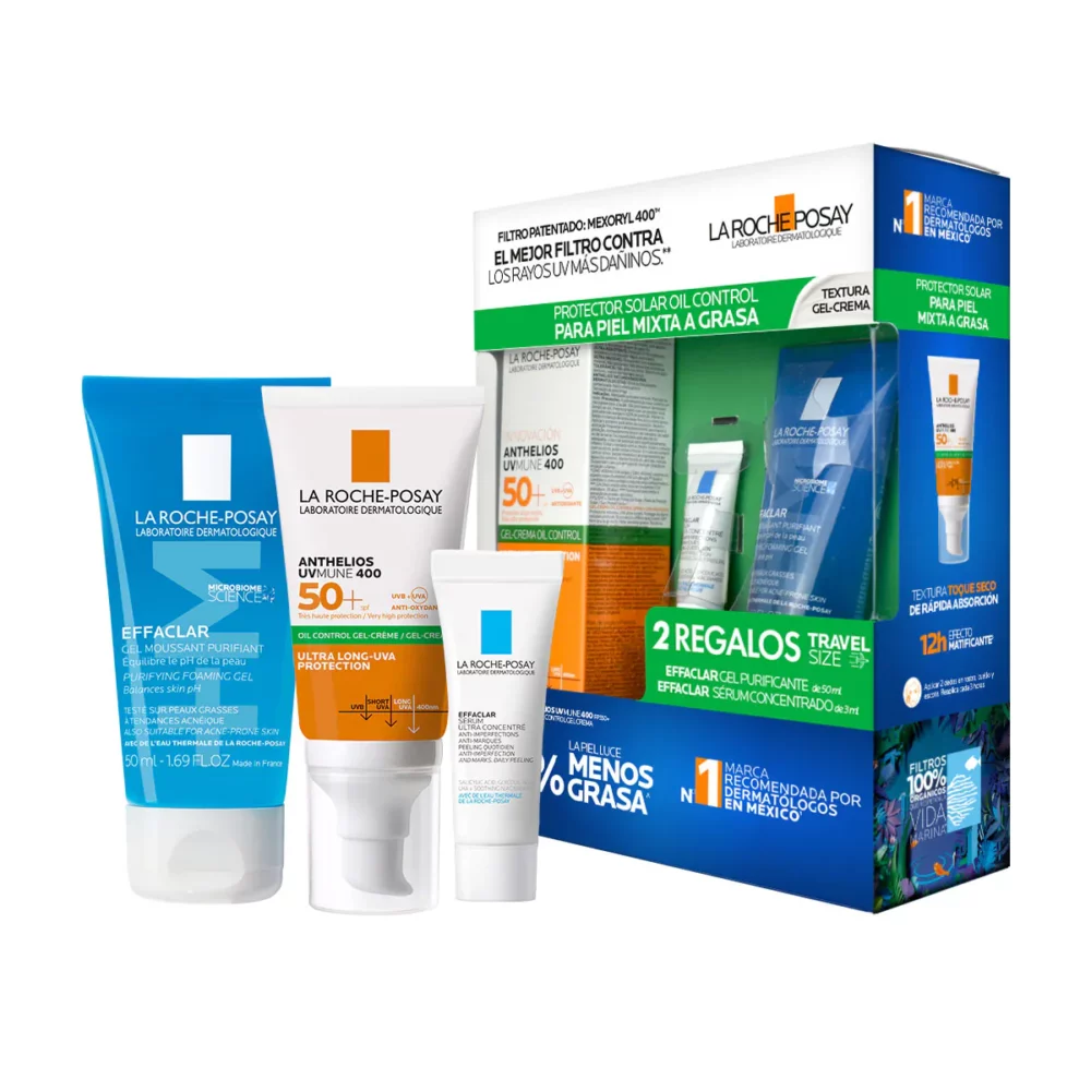 KIT-ANTHELIOS UV MUNE 400 50+ GEL-CREMA OIL CONTROL 50ML+EFFACLAR GEL MOUSSANT 50ML+EFFACLAR SERUM ULTRA CONCENTRATE 3ML