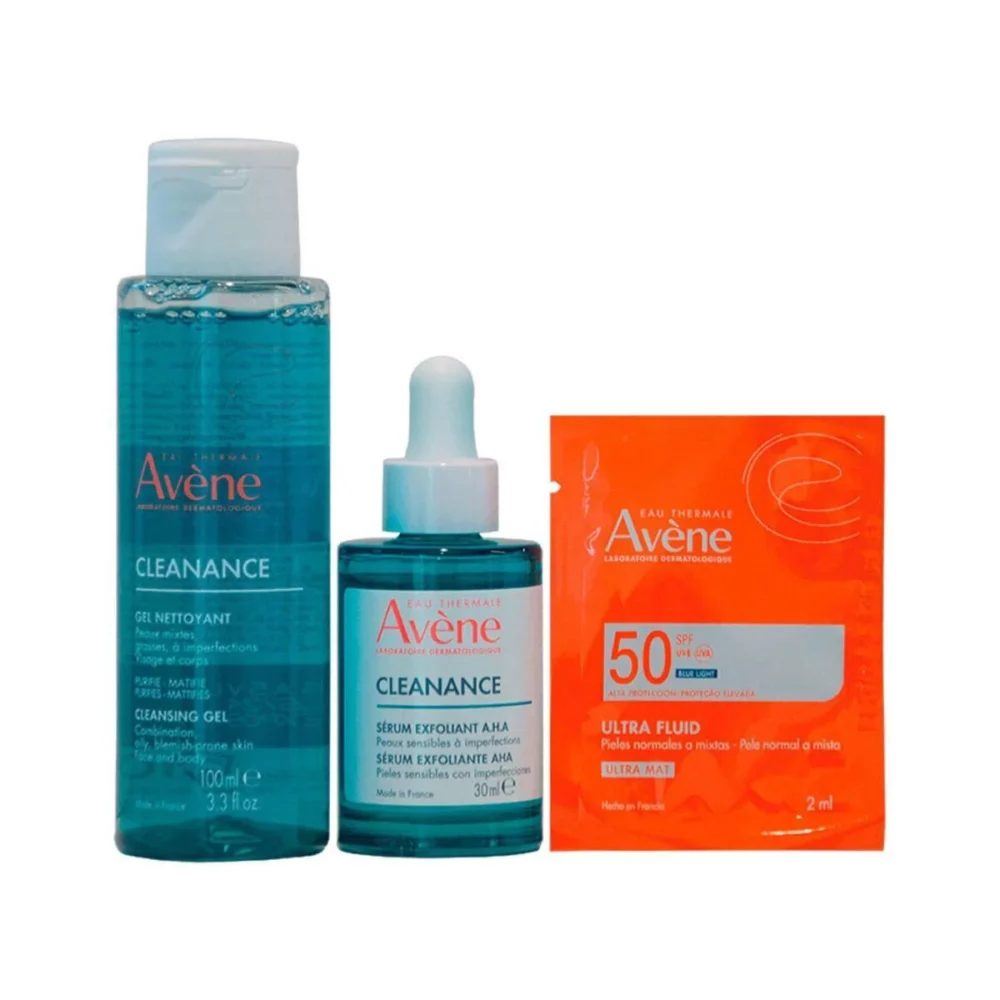 KIT-CLEANANCE SERUM EXFOLIANTE 30ML+GEL LIMPIADOR 100ML+ULTRA FLUID OIL CONTROL ULTRA MAT FPS50 2ML