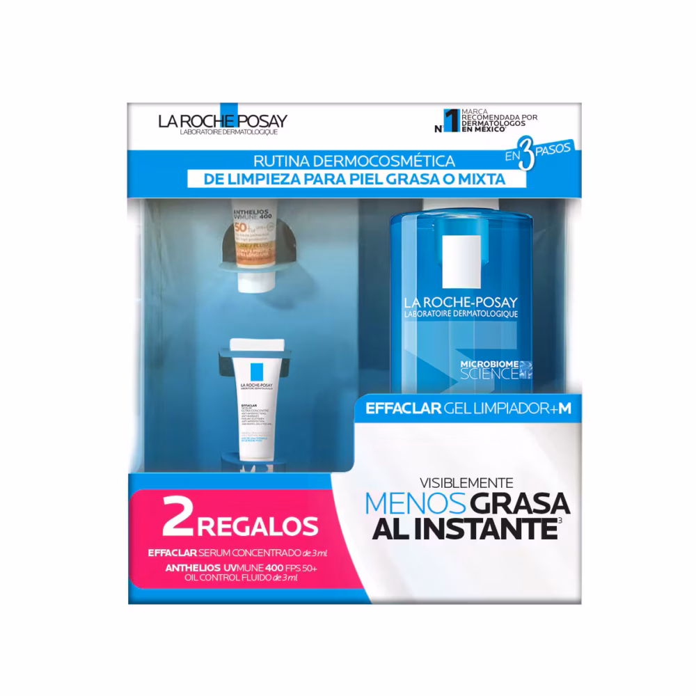 KIT-EFFACLAR GEL LIMPIADOR 400ML+EFFACLAR SERUM CONCENTRADO 3ML+ANTHELIOS UV MUNE 400 FPS50+ OIL CONTROL 3ML