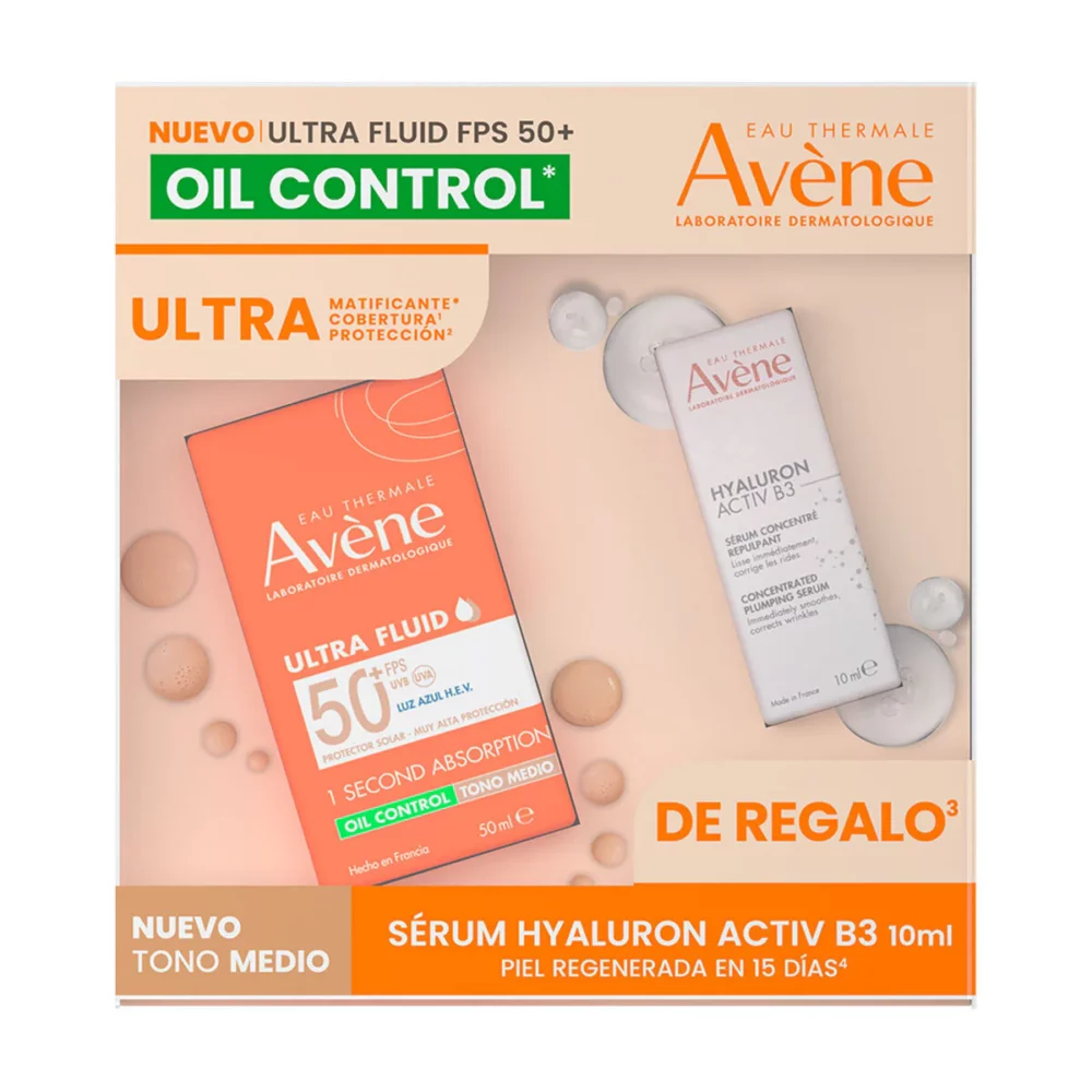 KIT-ULTRA FLUID OIL CONTROL TONO MEDIO FPS50+ 50ML+HYALURON ACTIVE SERUM 10ML