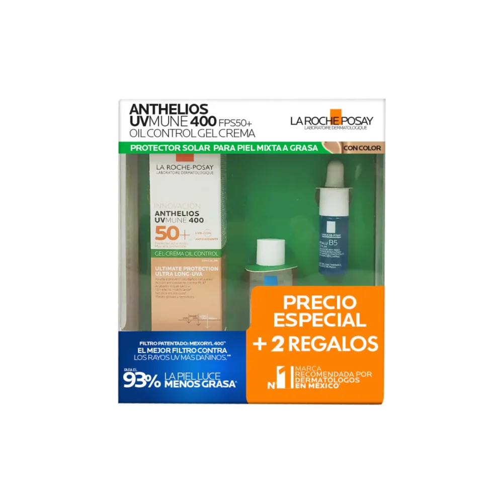 KIT-ANTHELIOS UV MUNE 400OIL CONTROL GEL-CREMA C/C 50ML+B5 SERUM 10ML+AGUA MICELAR 50ML