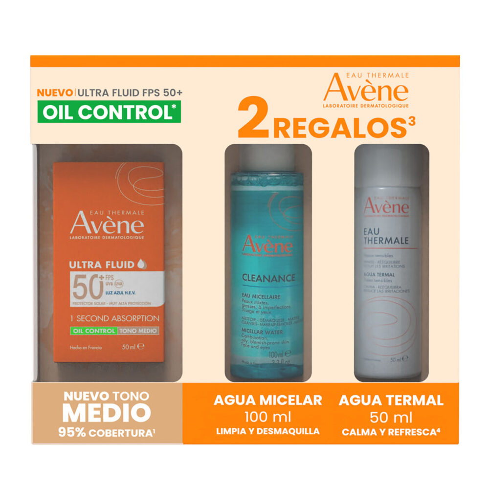 KIT-ULTRA FLUID FPS50+ TONO MEDIO 50ML+AGUA MICELAR 100ML+AGUA TERMAL 50ML