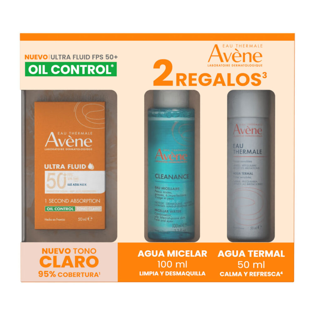 KIT-ULTRA FLUID FPS50+ TONO CLARO 50ML+AGUA MICELAR 100ML+AGUA TERMAL 50ML