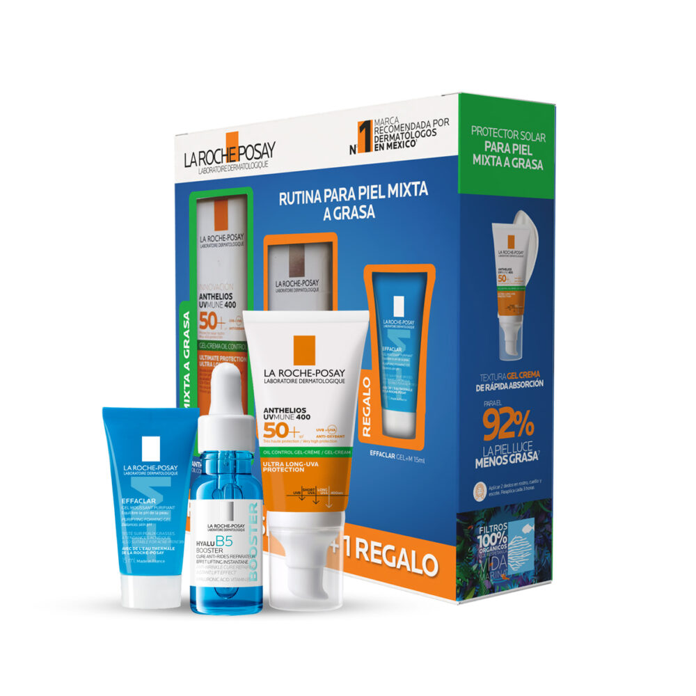 KIT-ANTHELIOS GEL-CREMA OIL CONTROL 50ML+HYALU B5 15ML+EFFACLAR CREME MOUSSANTE 15ML