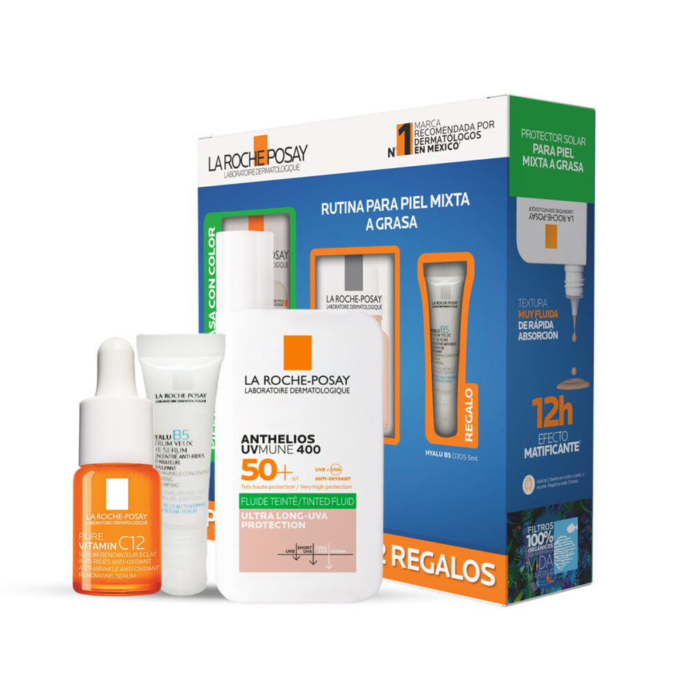 KIT-ANTHELIOS FLUIDO OIL CONTROL C/C 50ML+PURE VITAMIN C10 10ML+HYALU B5 SERUM 5ML