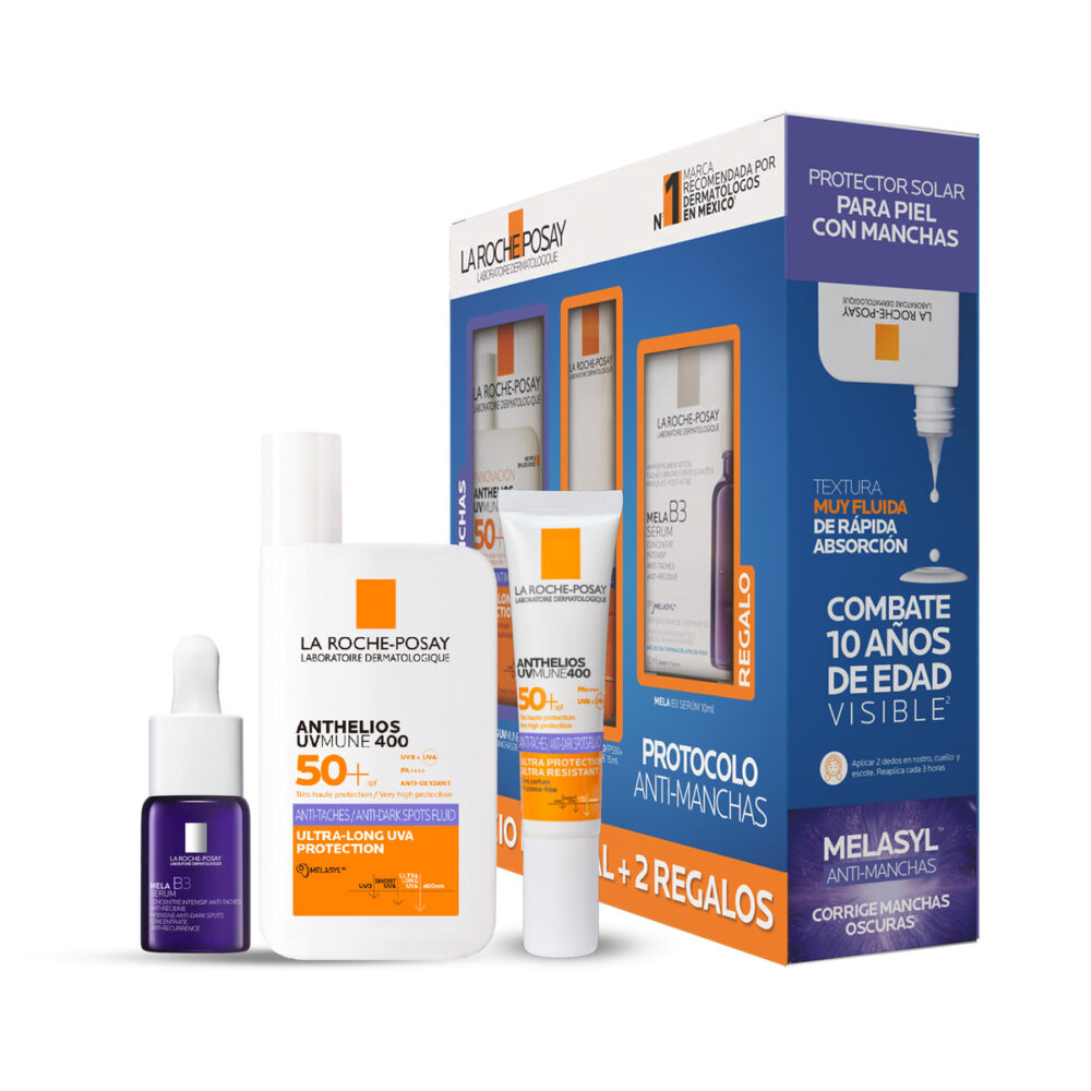 KIT-ANTHELIOS FLUIDO ANTI-MANCHAS 50ML+ANTHELIOS ANTI-DARK SPOTSFLUID 15ML+MELA B3 SERUM 10ML