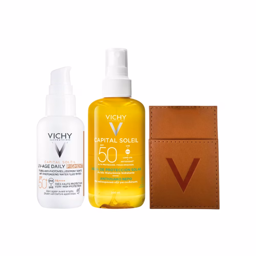 KIT-CAPITAL SOLEIL AGUA DE PROTECCION SOLAR 200ML+CAPITAL SOLEIL UV-AGE DAILY 40ML+IDENTIFICADOR DE MALETA